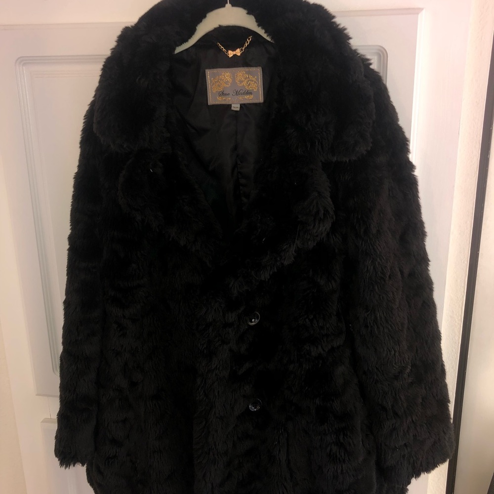 Steve Madden Black Fur Coat